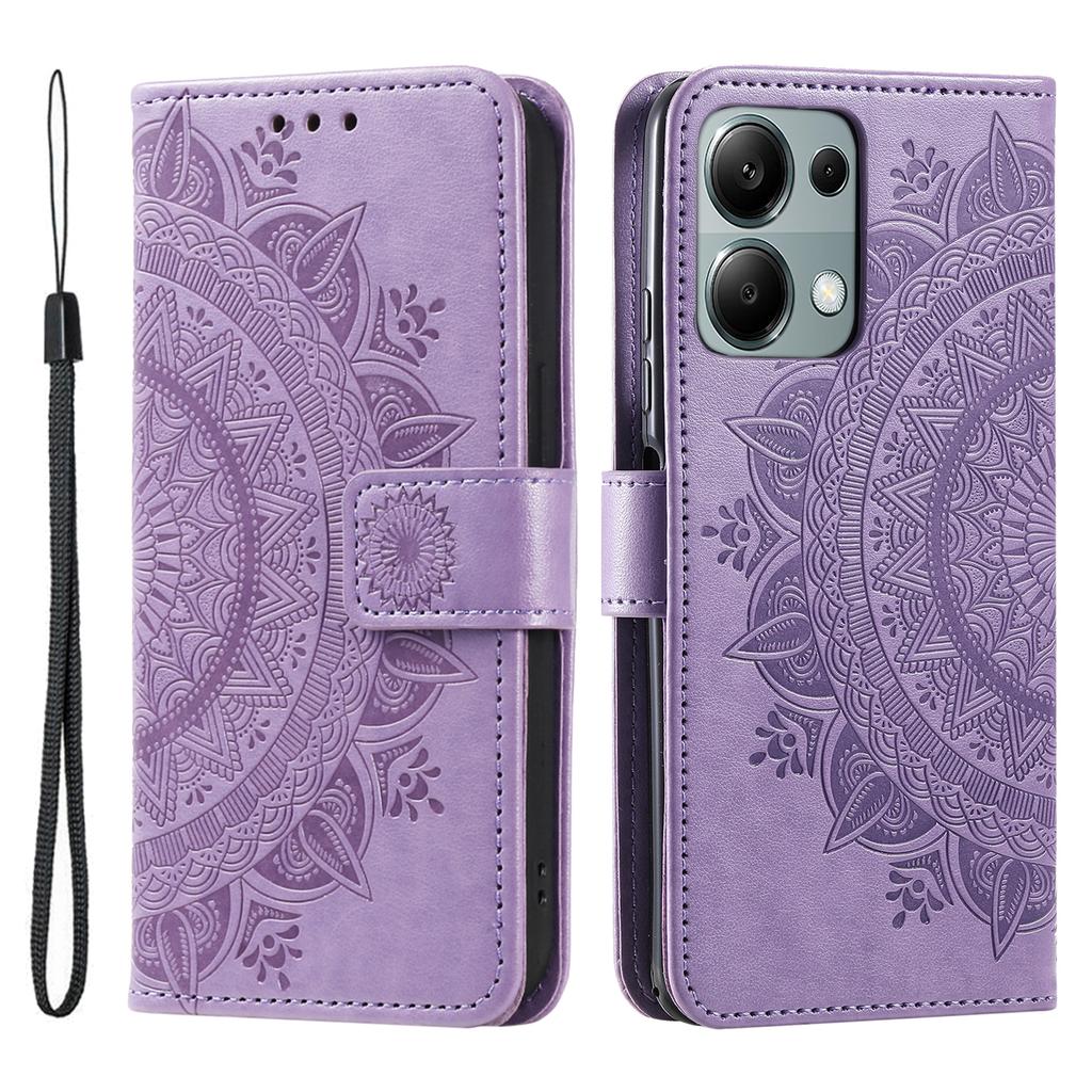 For Xiaomi Redmi Note 13 Pro 4G/Poco M6 Pro 4G Etui Lommebok Lærdeksel Mandala Blomst
