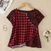 ZANZEA Women Casual Round Neck Summer Short Sleeve Print Blouse