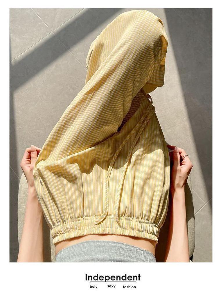 Cross-Border Vertical Stripe High-Waisted Wide-Leg Pants - Summer Straight Loose Casual Floor-Length Design.