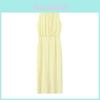 Polyester Pleated Dress With Sleeveless Round Neck For Elegant Women Spring