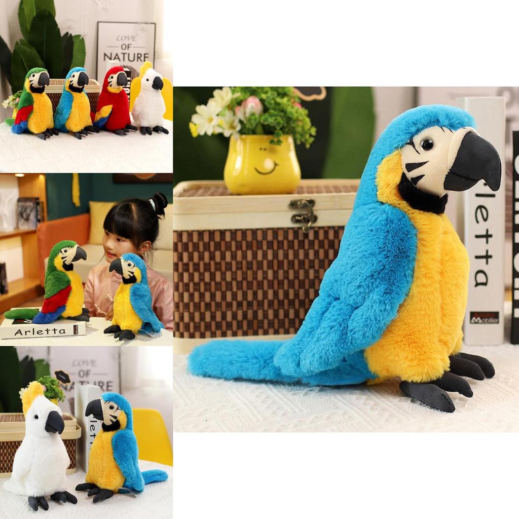 Macaws Plush Toy With Short Pile Fabric For Kids Educational Playroom Decor