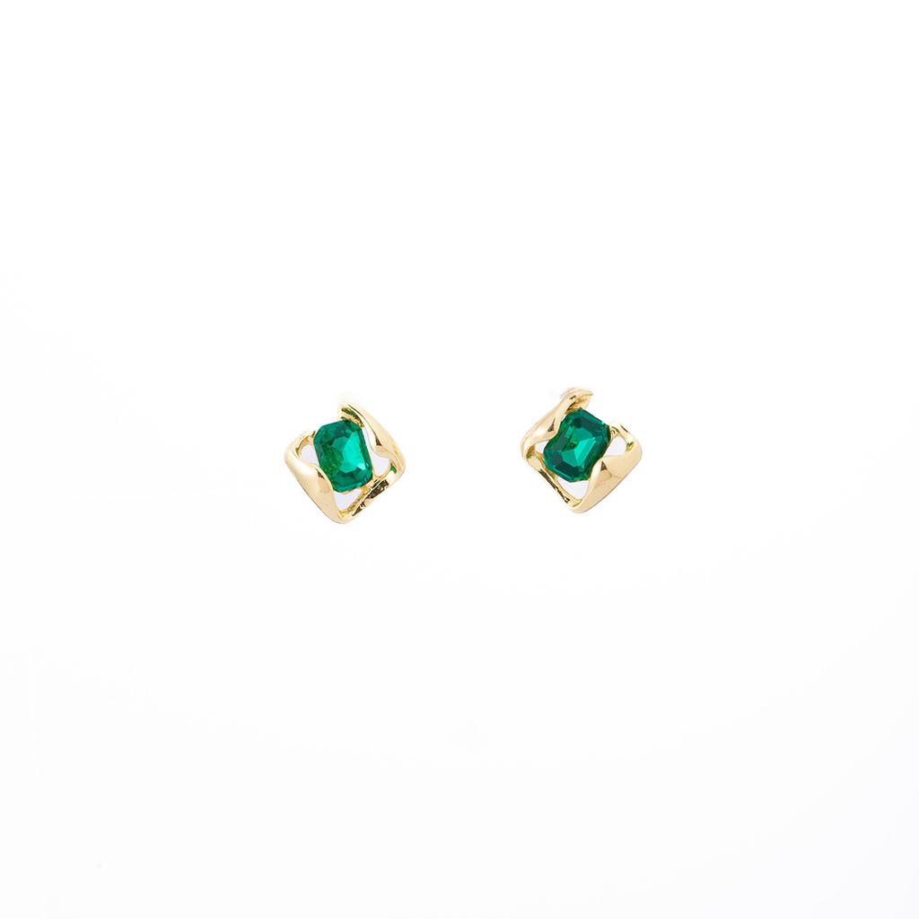 French Retro High-End Diamond Stud Earrings Women'S Design High-End Atmospheric Earrings Simple Light Luxury Earrings