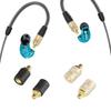 okcsc MMCX to MMCX Adapter Kit SE Series - Male to Female, 2-Pack, Black