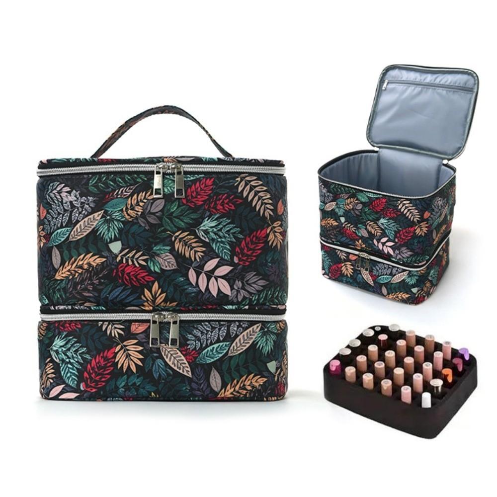 Double Layer Essential Oil Storage Bag 30 Grids Nail Care Kit Bag Makeup Bag for Nail Lovers
