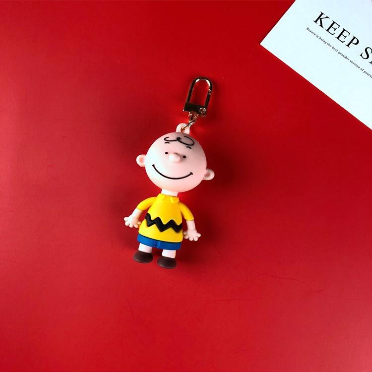 Cartoon Snoopy Charlie Keychain Car Key Chain Cute Bag Pendant Epoxy Doll Small Gift Single pack