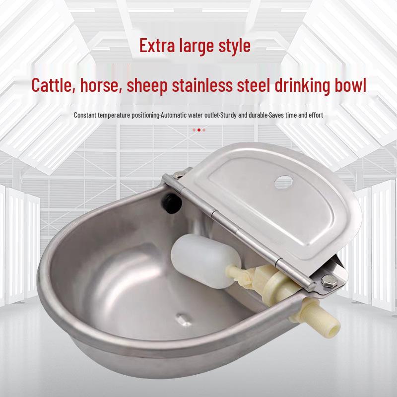 Extra Large Stainless Steel Livestock Drinking Bowl for Cows, Horses, and Sheep