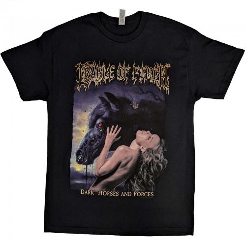 Cradle Of Filth Unisex vuxna mörka hästar T-shirt i bomull med ryggtryck