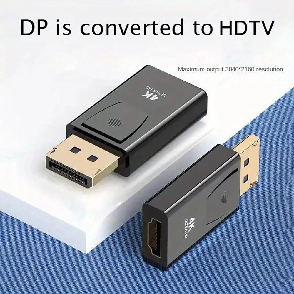 DisplayPort to HDMI Converter Adapter with 4K Ultra HD/1080p DP Male to Female Cable for Video Transmission from PC/Laptop to TV