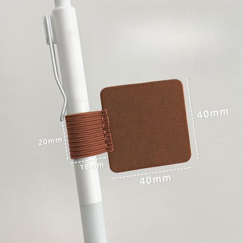 3Pcs Portable Self-Adhesive PU Leather Pen Clip Pencil Elastic Loop Cover Ring for Diary Planner Clip for IPhone Pencil Holder