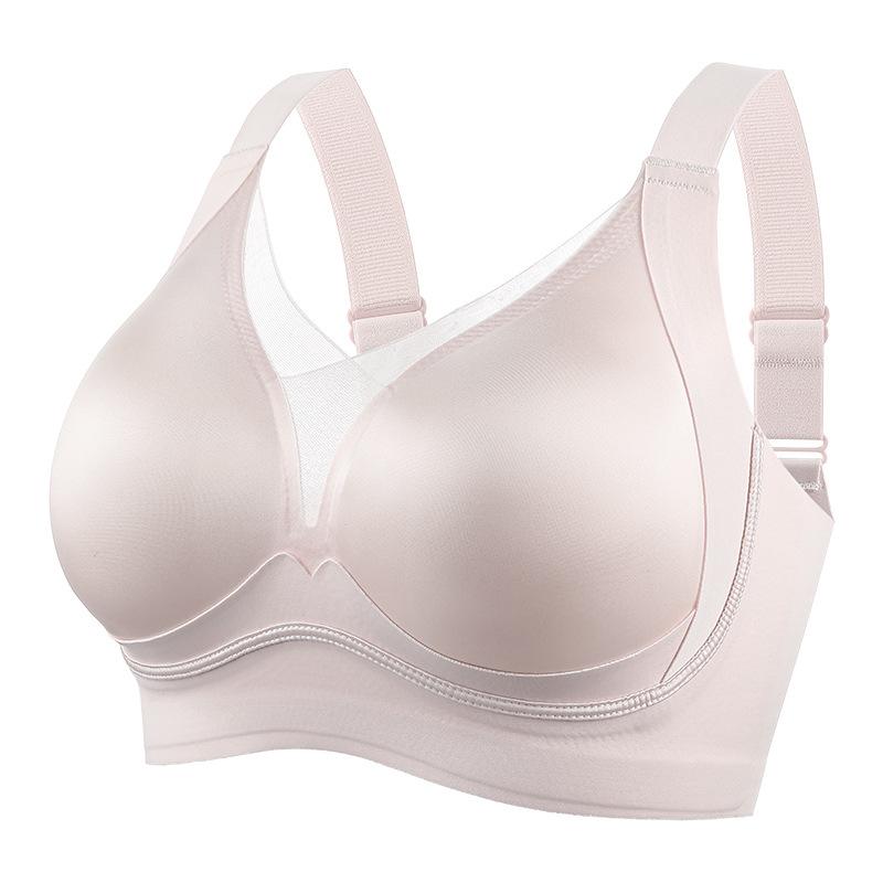 Seamless bra for women, autumn/winter, small bust gathering, jelly strip soft support, wireless wireless side bust control bra, anti-sagging bra