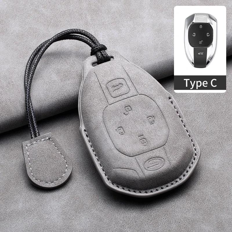 Leather Car Remote Key Case Cover for GAC Trumpchi GS4 GM8 GA3 GA6 SGS7 GA4 GS5 GS3 Legend GS8 Keychain Accessories