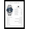 OLEVS Automatic Mechanical Skeleton Luxury Dress Watch Stainless Steel Diamond Men's Watch Blue