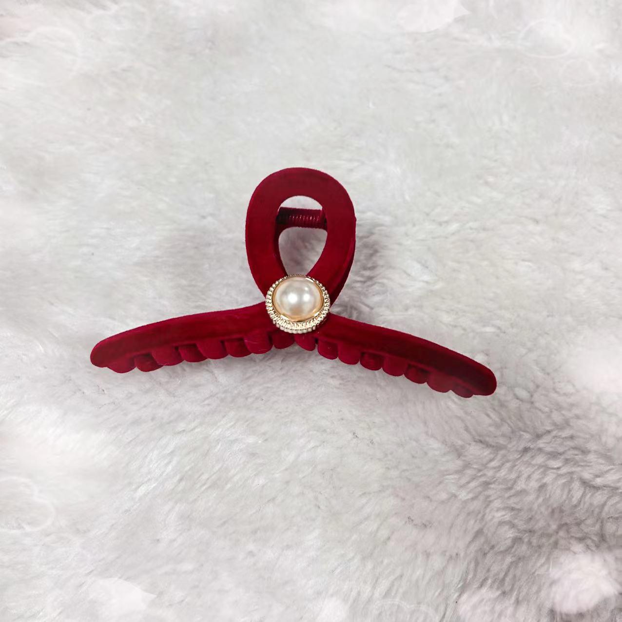 

Red Velvet Women s Large Hair Clip - Elegant Back of Head Updo Claw Clip for Volume