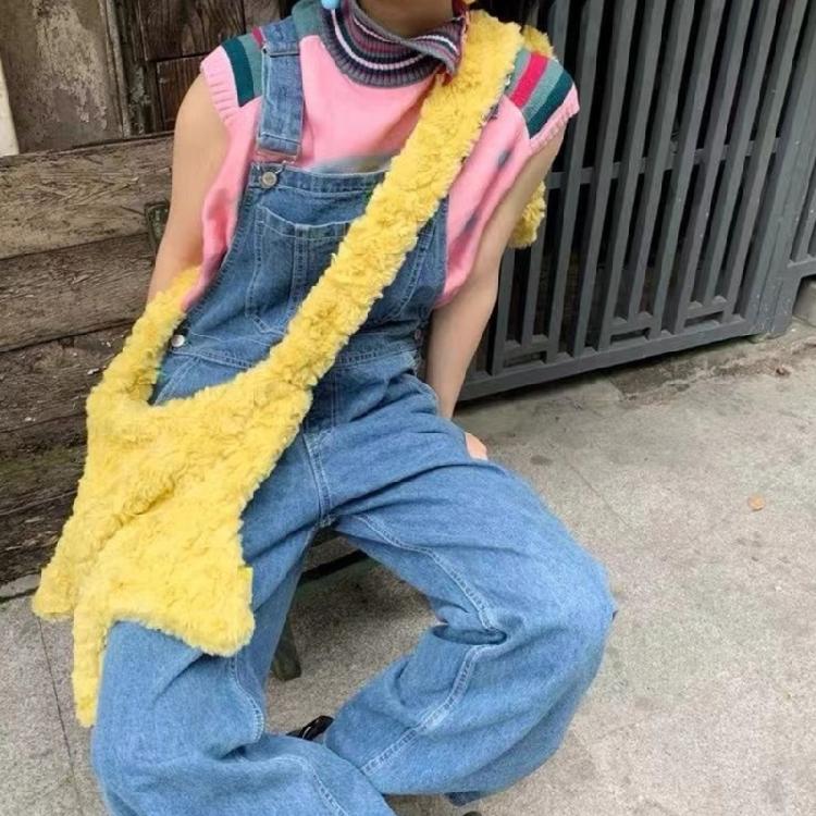 Star Shape Crossbody Bag Plush Inclined Shoulder Bag Portable Plush Shoulder Bag