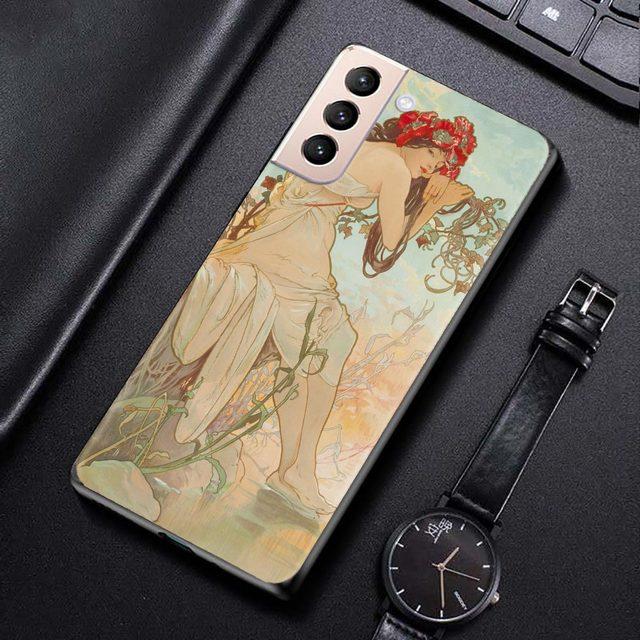 Etui na Samsung Galaxy S21 S20 S10 S9 S8 Plus Ultra 5g S10lite S10e S7edge S20 S21 Fe Etui Plakat Artystyczny Alphonse Mucha Slim