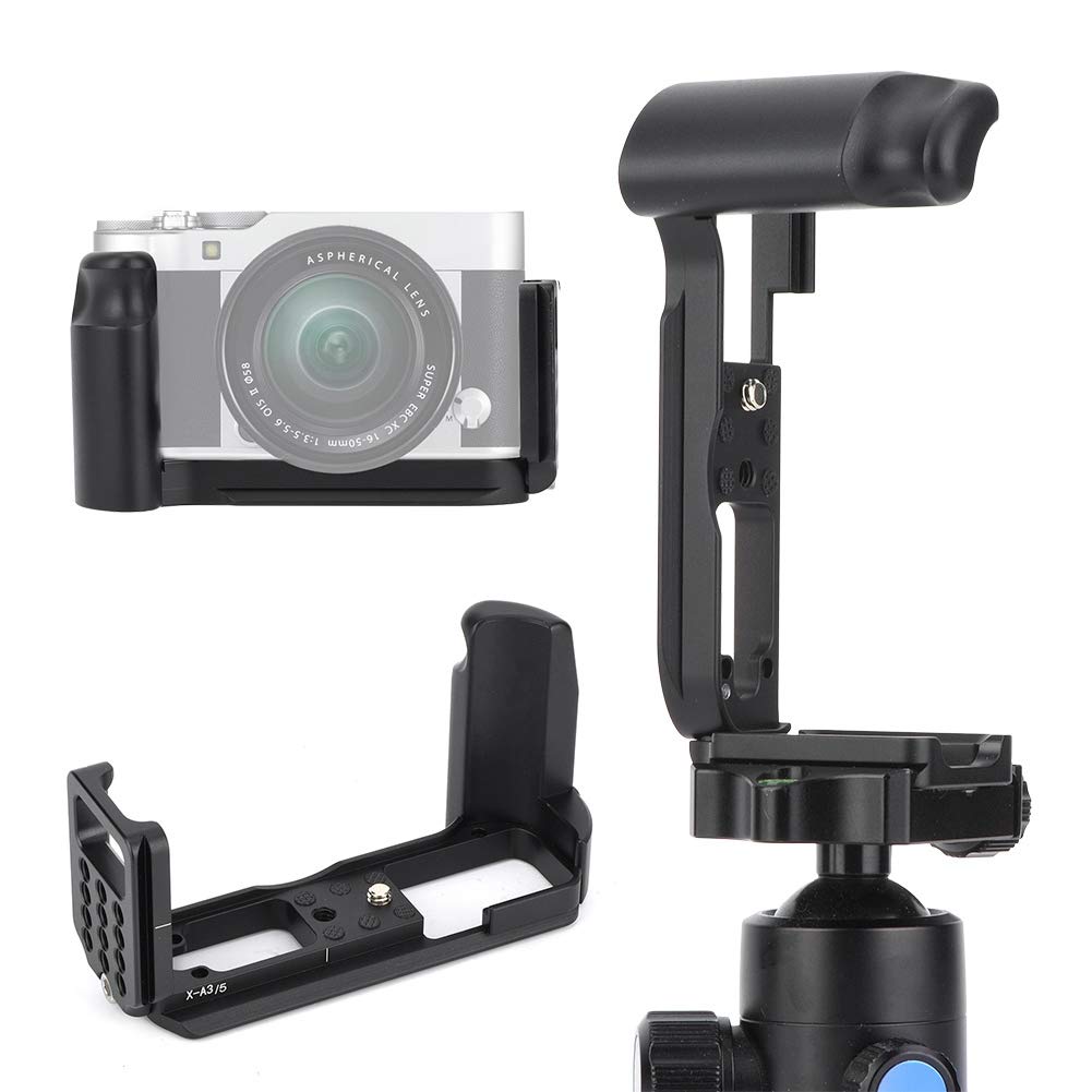 Flash Hot Shoe Mount Bracket Camera Hand Grip for Fujifilm and Mirrorless Cameras L-shaped X-A3 X-A5 (Black)