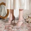 Sexy high heels women's new royal sister style versatile temperament matching skirt patent leather rivets word with thin heel sandals