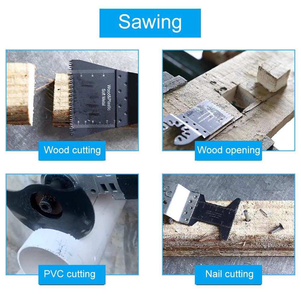 108 buc Pânze de ferăstrău oscilant universale Oțel carbon ridicat Set de scule de tăiere și lustruire Compatibil pentru