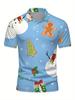 Christmas Print - Men'S Short-Sleeve Polo Shirt - Stylish And Easy Short-Sleeve, Buttoned, Casual Collar Polo Shirt, Fashionable And Versatile,