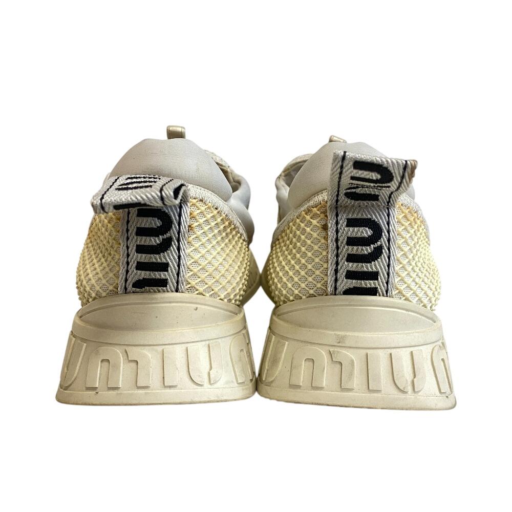 MIUMIU Síťované gumové nazouváky Bijoux Slonová kost guma Dámské Použité