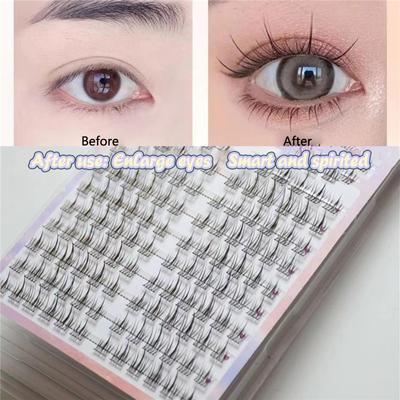 Gene false de floarea soarelui Simulare naturală Ochi de benzi desenate Extensie de gene false Machiaj DIY Ochi segmentat individual
