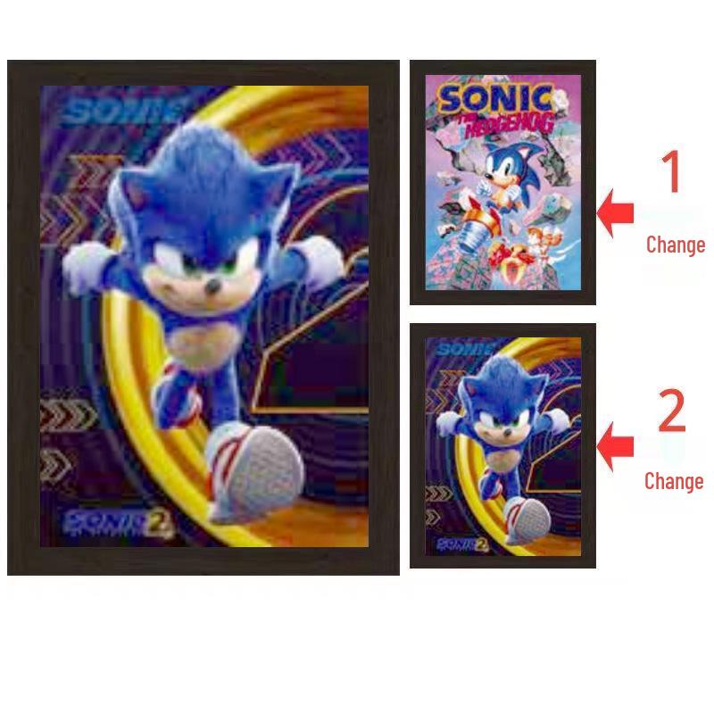 Hello Kitty & One Piece 3D Lentikulärt Pokemon-affisch