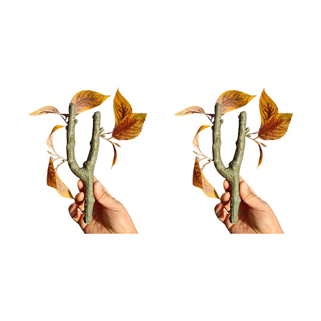 2Pieces Artificial Climbing Branch Exercise Vine for Reptiles Habitats with Realistic Texture and Stable Build Decoration