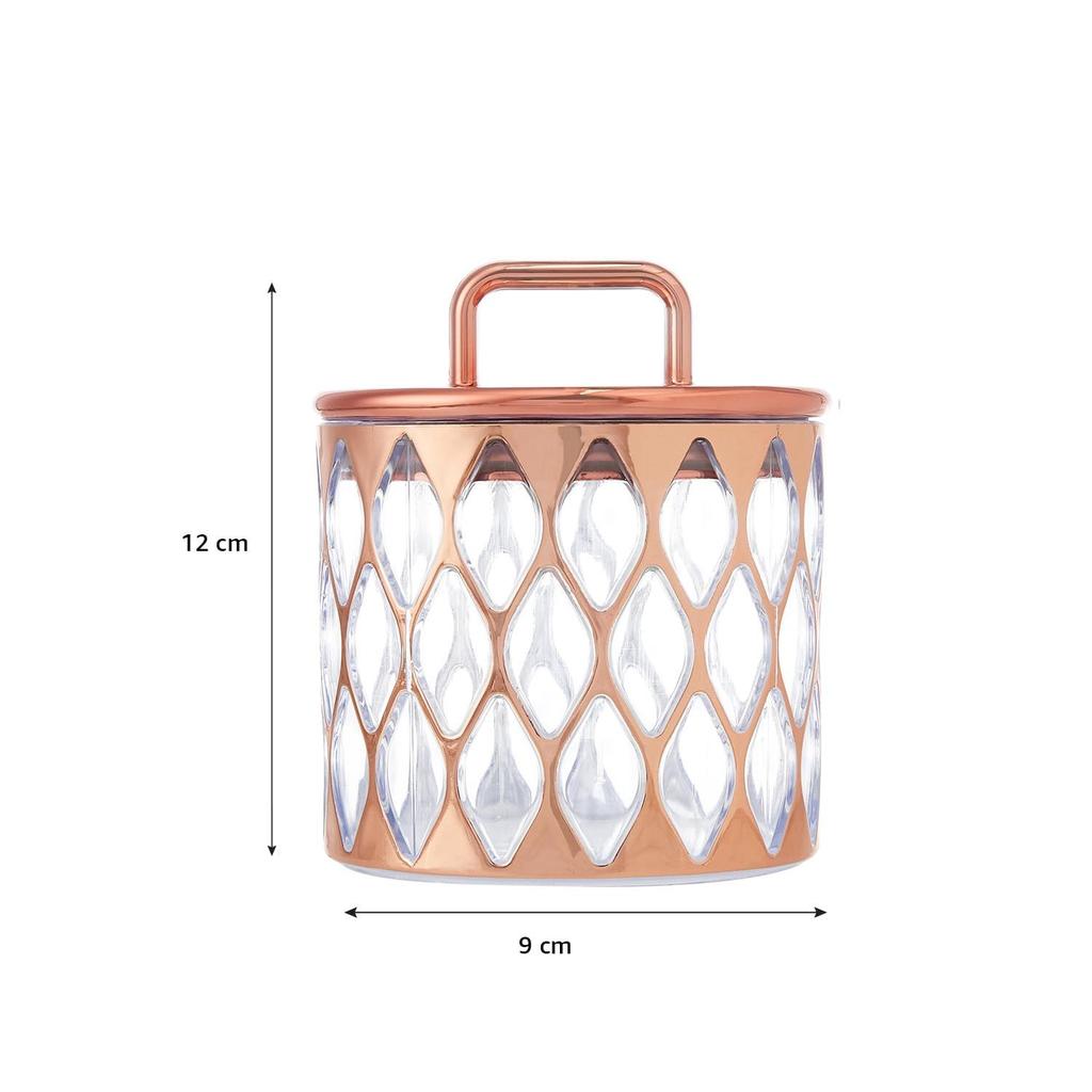 Airtight Dry Fruit Container Set With Tray|Plastic Dry Food Storage|500Ml, Set Of 4 (Rose Gold)