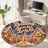 Cute cartoon gingerbread man Christmas gift rug home soft decorative anti-slip yoga table and chair mat carpet outdoor floor mat carpet Y1