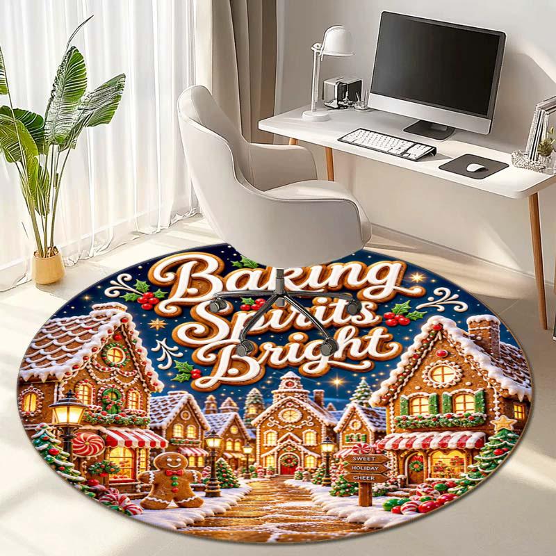 Cute cartoon gingerbread man Christmas gift rug home soft decorative anti-slip yoga table and chair mat carpet outdoor floor mat carpet Y1