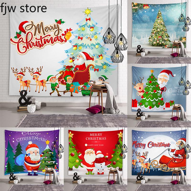 

С Рождеством и Новым годом украшения гобелен Санта-Клаус Рождественская елка гобелен настенное художественное украшение комнаты домашний декор