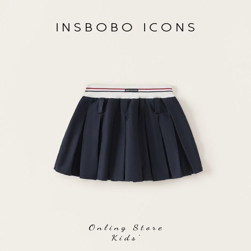 Insbobo Girls  Skirt 2026 Spring New Pleated Skirt Kidsren s Stylish Skirt Girls  Short Skirt Spring Wear Tibetan youth 130