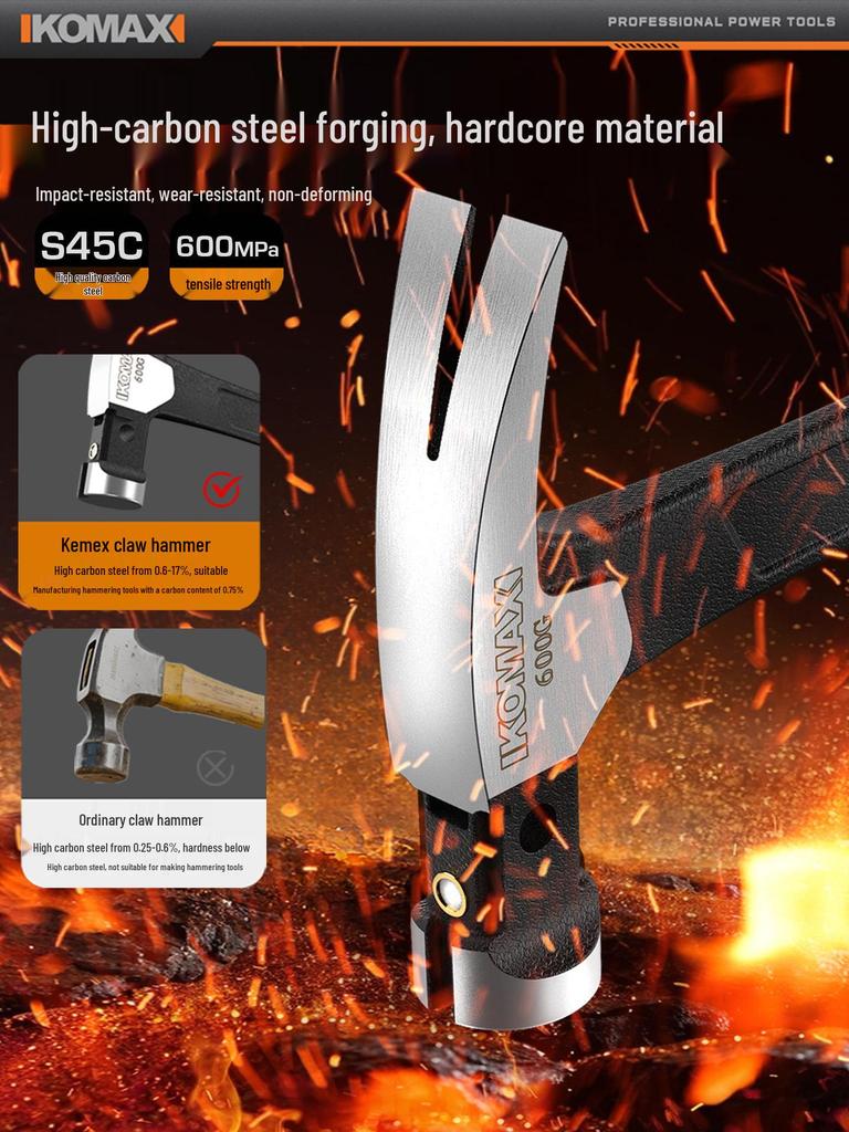 Claw Hammer for Woodworking: One-Piece Iron, Handmade Mini Small Hammer, Special Steel, Perfect for Household Use.