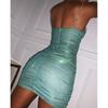 Fashion Pleated Hip-wrapped Suspender Dress Women Sexy Nightclub Sleeveless Backless Mini Short Party Dress Bodycon Elegant Slim Casual Clothing