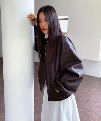 Mood Inside Woman (Woman) Our Single Leather Jacket_Brown