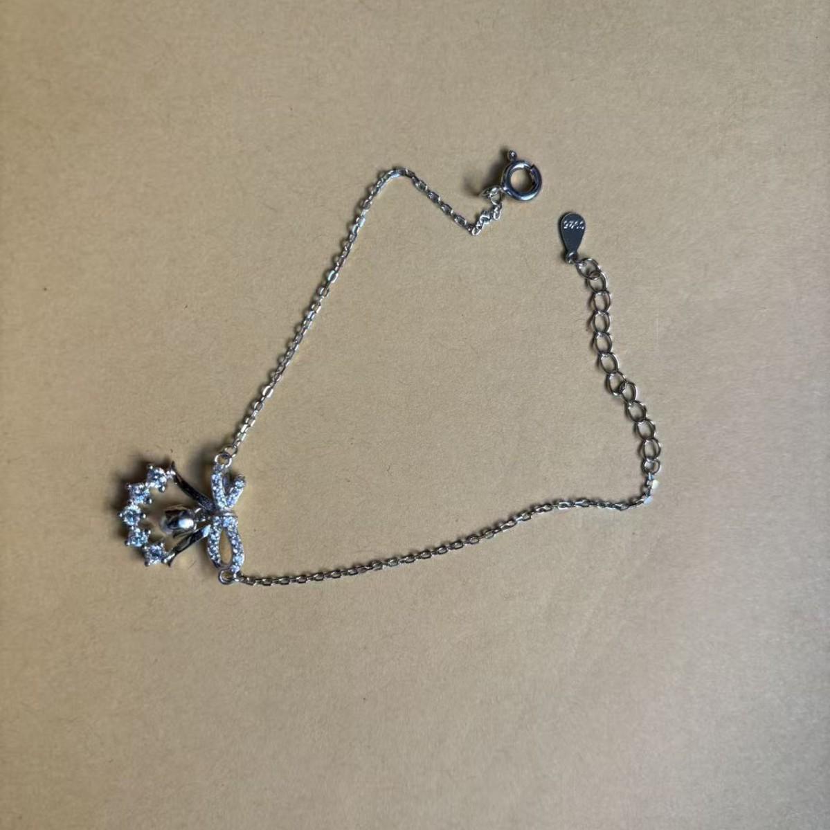 

Ожерелье из стерлингового серебра 925 пробы с жемчугом «Ландыш» - Элегантная женская цепочка для свитера, Идеальный рождественский подарок