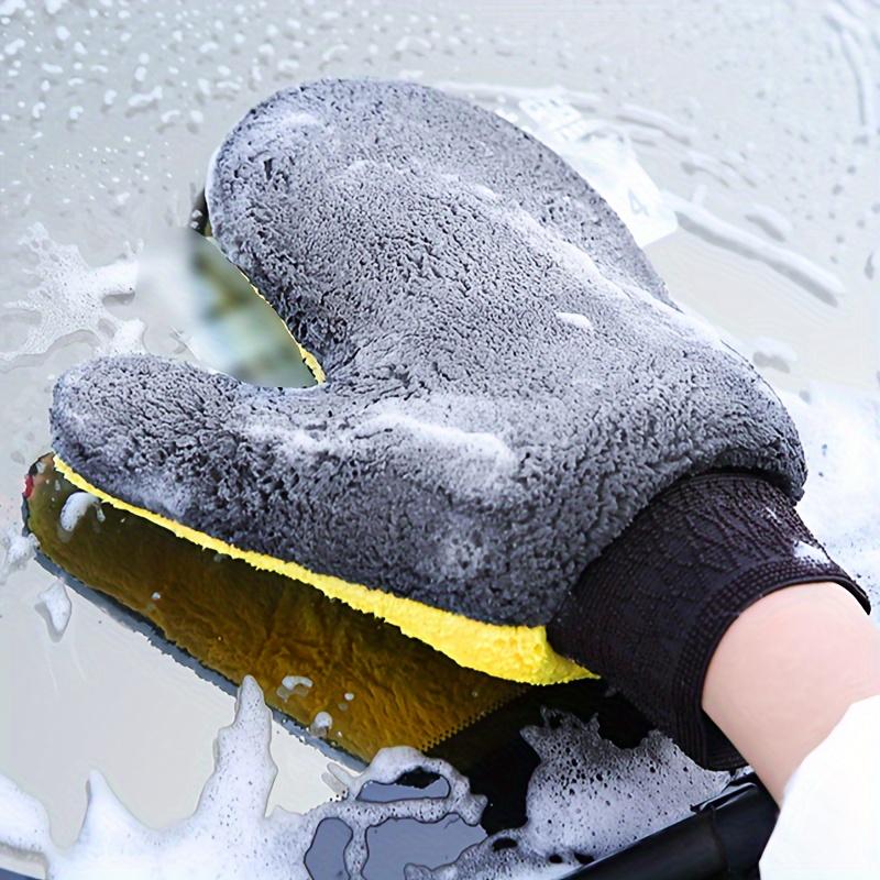 

1PC Super Absorbent Microfiber Car Wash Mitt Double Sided Ultra Fine Fiber Non Scratch All Season Vehicle Cleaning Tool