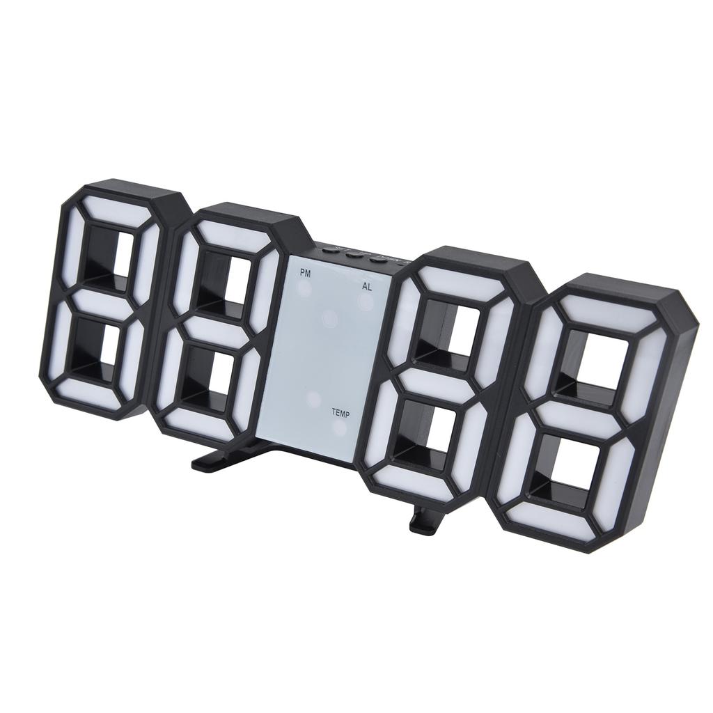 Digitální nástěnné hodiny Moderní design Zobrazení teploty Funkce alarmu Hlasové ovládání Automatický spánek LED