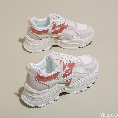 New Autumn Versatile Women's Shoes Thick Sole Increased Height Ultra Light Durable Breathable Sports Mesh Shoes for Women