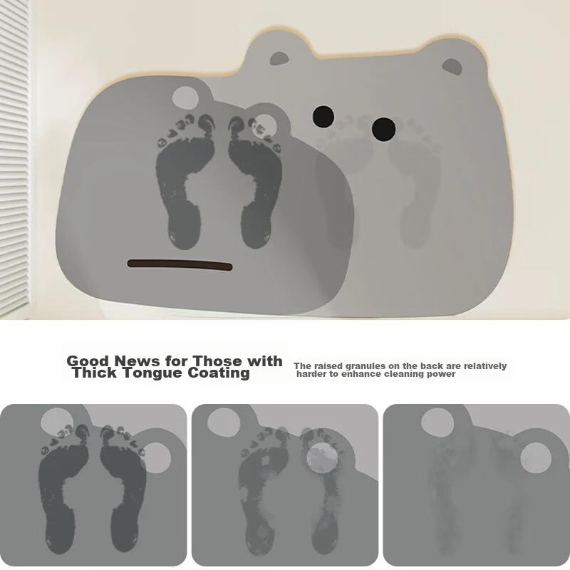 MOON TIME Cute Cartoon Bathroom Mat, Absorbent Non-Slip Dirt-Resistant Foot Pad, Toilet Mat, Happy Bear Design, 40*60cm