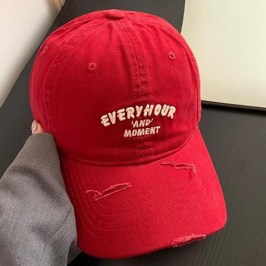 Women Punk Letters Baseball Cap Vintage Embroidery Cotton Snapback Peaked Sun Hats Outdoor Sports Golf Travel Sunscreen Hat