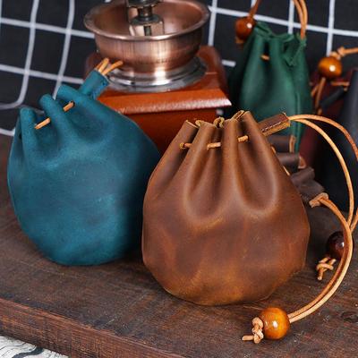 2025 Retro Handmade Coin Purse Genuine Leather Unisex Portable Money Pocket with Metal Hook Luxury Crafted Storage Bag for Men & Women