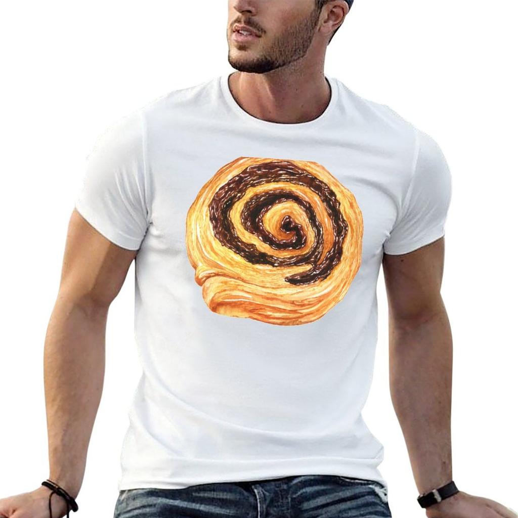 Chocolate Cinnamon Roll Pastry Tshirt T Shirts For Unisex Cotton Funny Unisex T Shirt Luxury Unisex T Shirt Cotton High Quality Tshirt