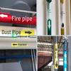 Galvanized Iron Fire Pipeline Flow Direction Sign