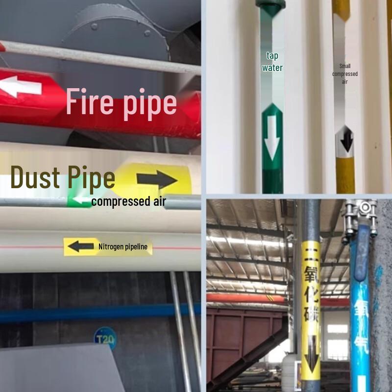 Galvanized Iron Fire Pipeline Flow Direction Sign