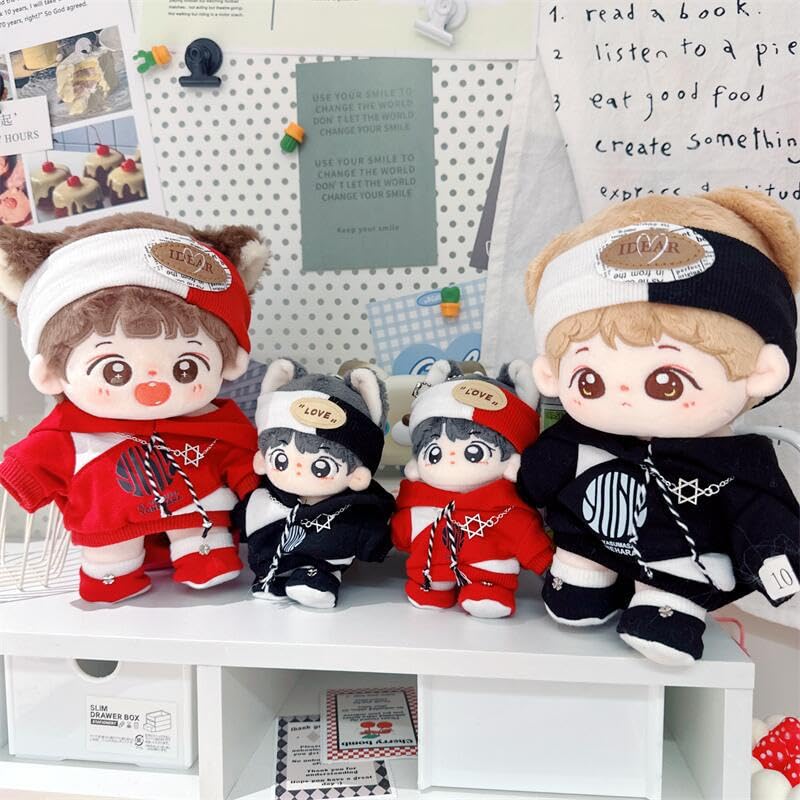 AXLUCE Plush Clothes - Hoodie - Plush Toy - Clothes - 20cm Doll (Red, 20cm)
