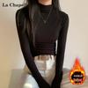 La Chapelle Women's Half-High Collar Long Sleeve Fleece Base Layer Top