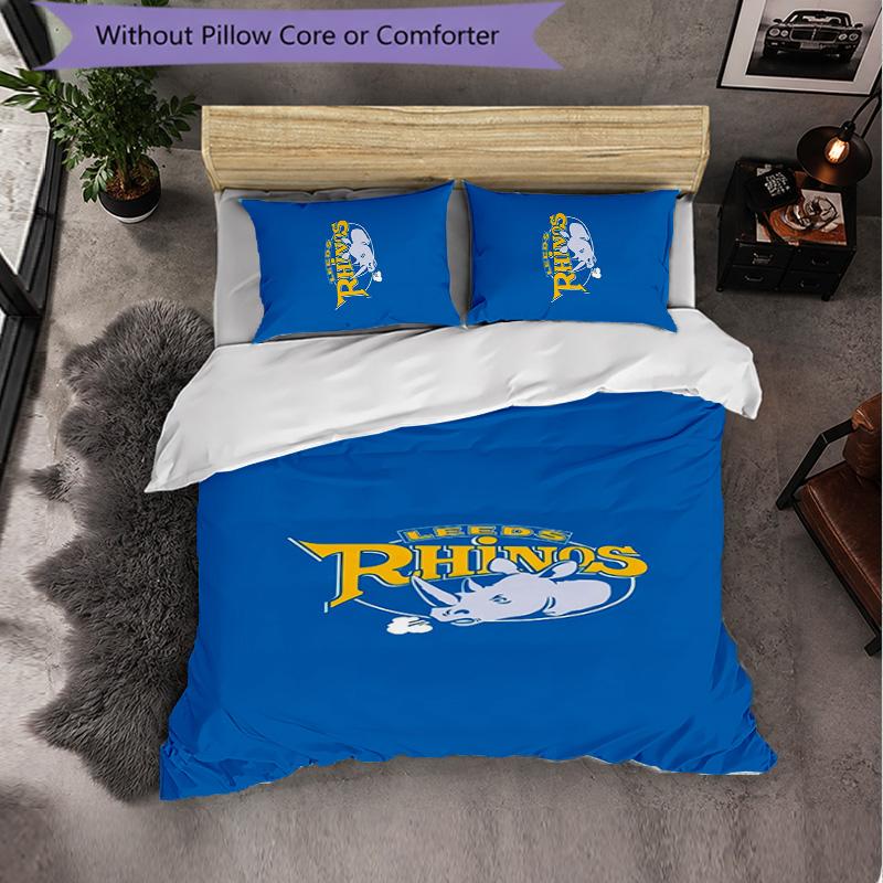 Set Biancheria da Letto Leeds Rhinos in Microfibra 3 Pezzi Decorativo Copripiumino per Camera da Letto Uso Domestico