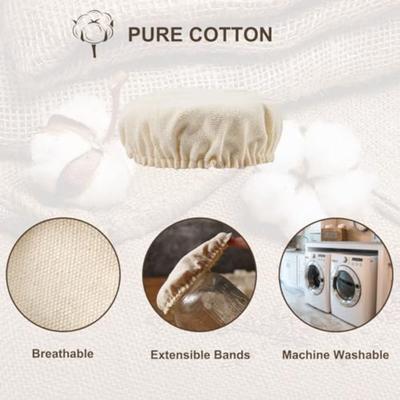 Sourdough Starter Jar Covers Fit Jars Mouth from 8-10cm Elastic Cloth Fermentation Jar Lid Reusable Breathable Cloth Jar Lid