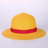 Children Casual Straw Hat Solid Color Large Brim Outdoor Sunshade Hat For Beach Cycling Camping